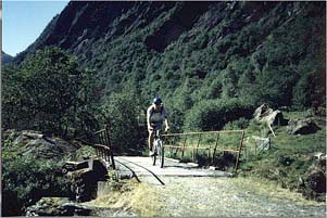 Henrik on bridge in the flmvalley